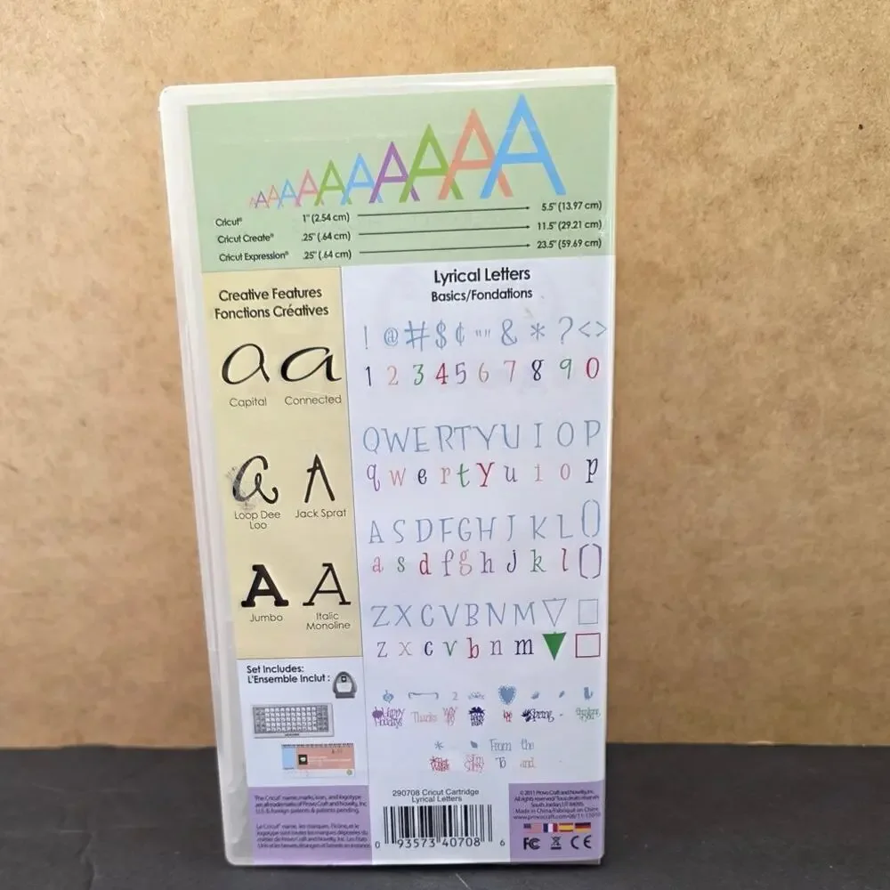Cricut Lyrical Letters Font Cartridge for original legacy Cricut